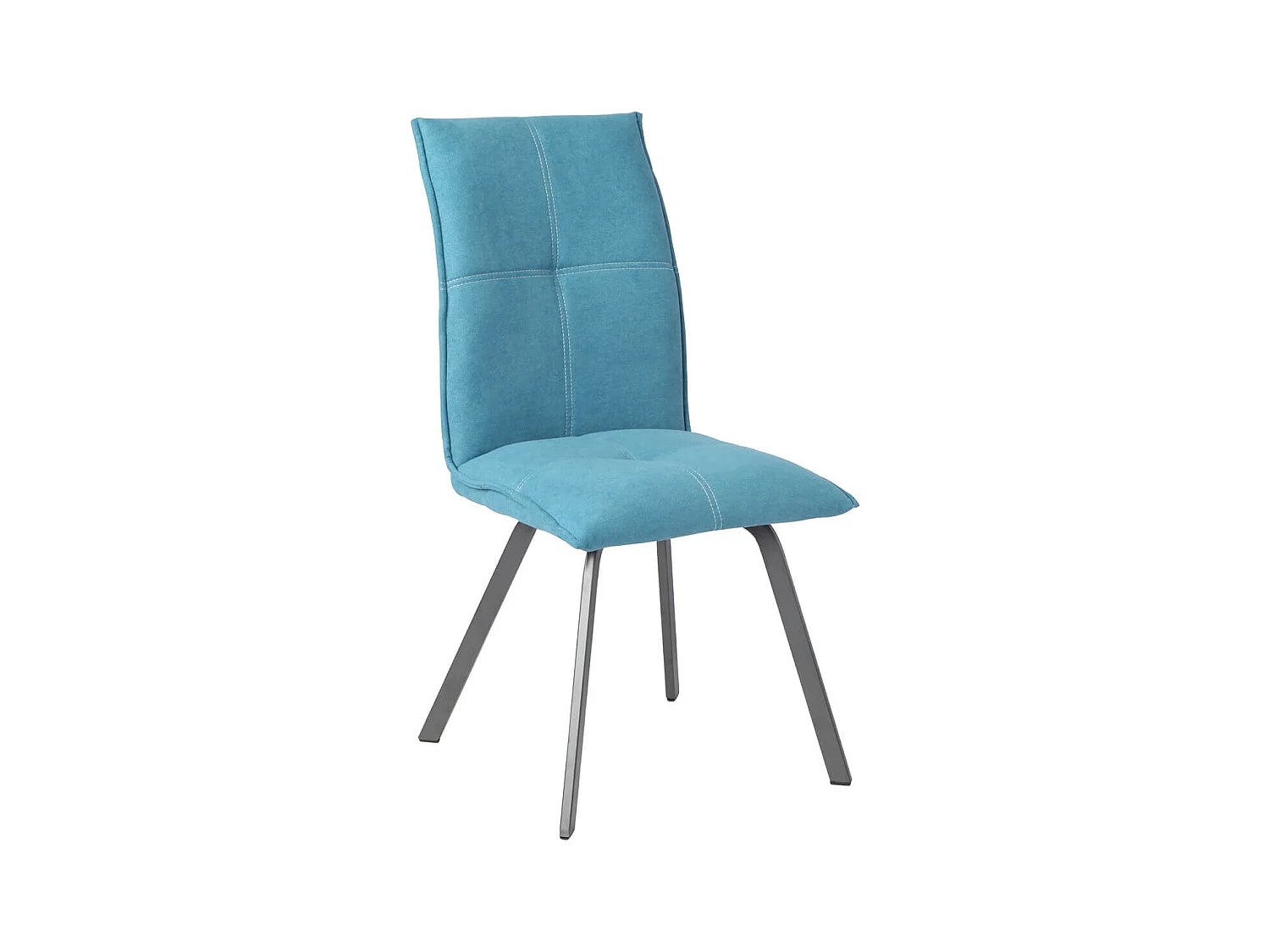 BISPO - Lot de 4 Chaises Tissu Coloris Bleu