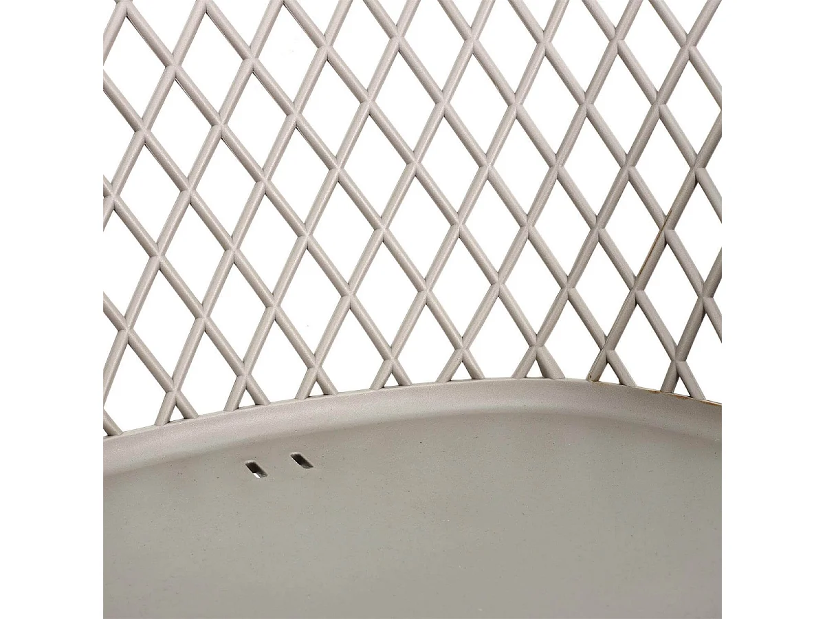 TRESSIE - Lot de 4 Fauteuils Taupe Pieds Effet Bois Verni