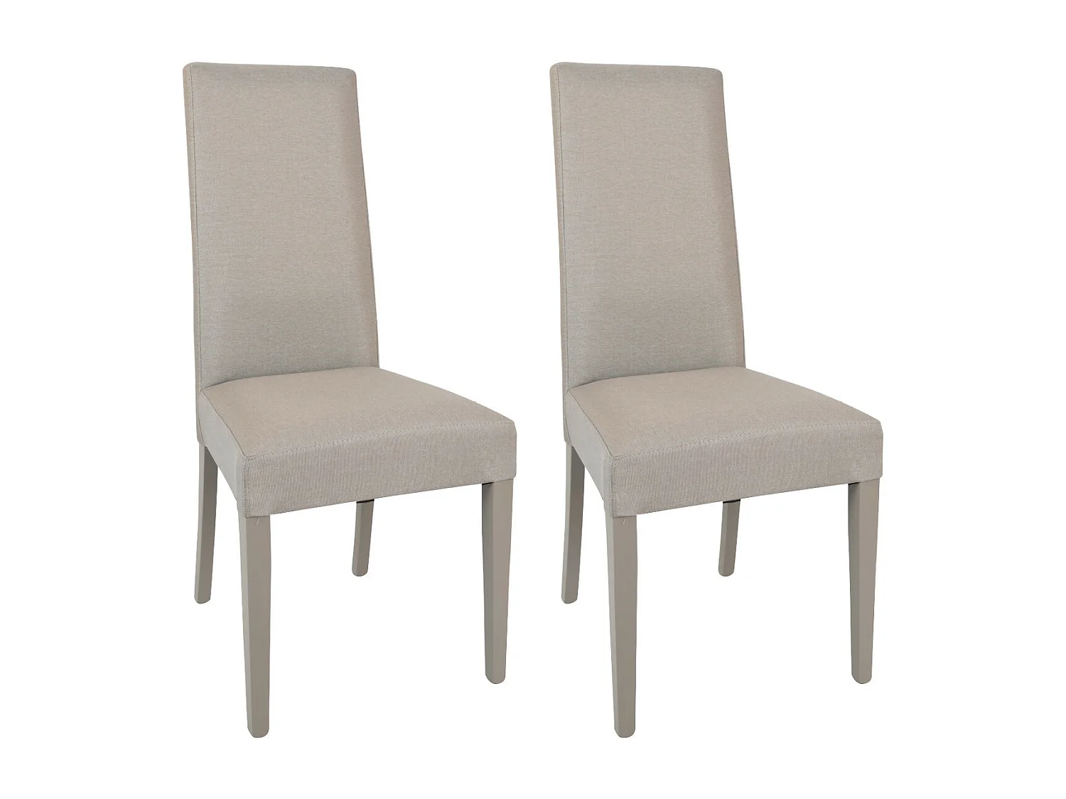 LASCALA - Lot de 2 Chaises Tissu Chamois et Pieds Laqués