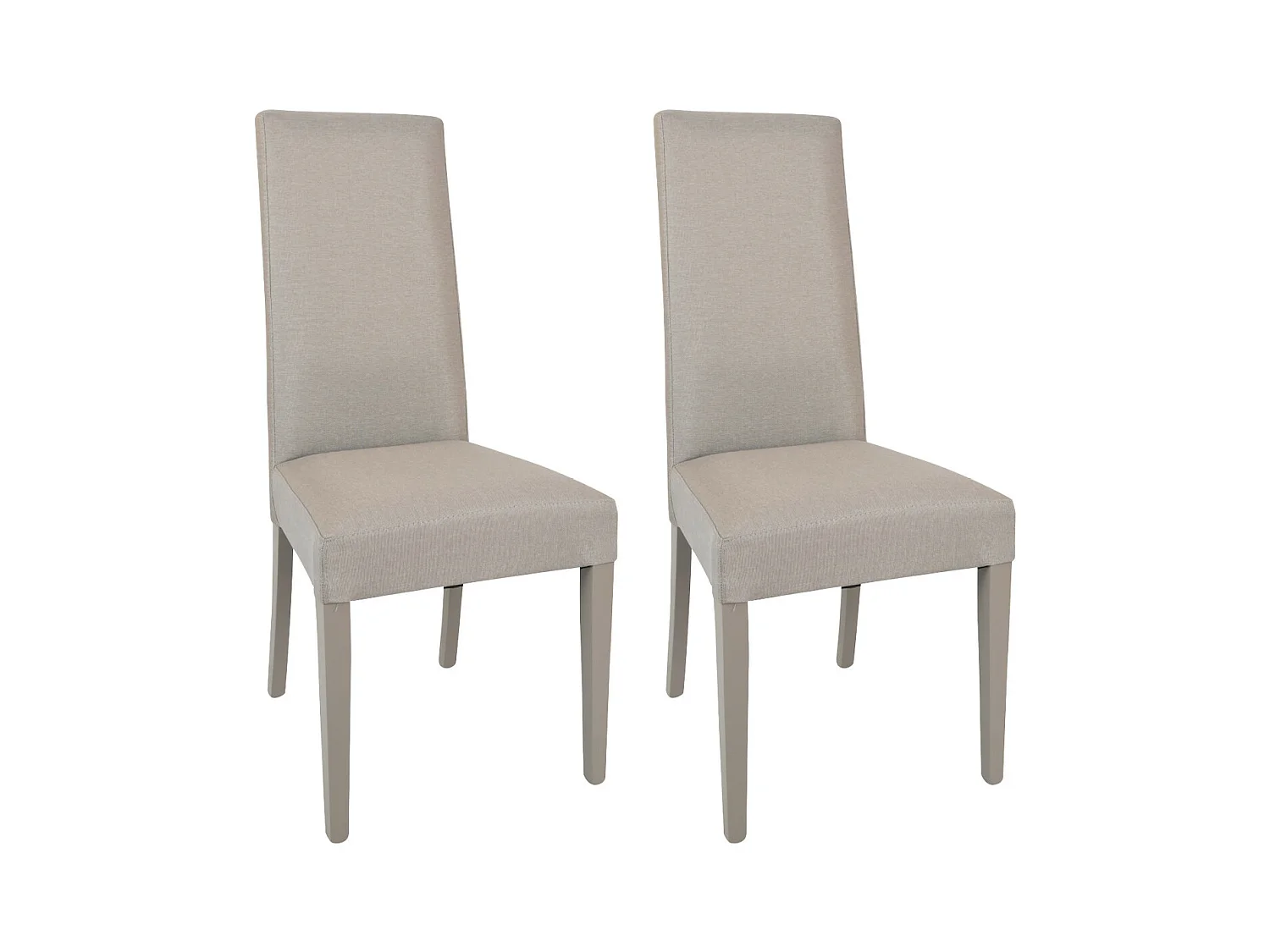 LASCALA - Lot de 2 Chaises Tissu Chamois et Pieds Laqués