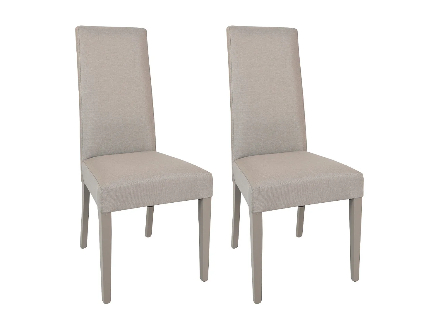 LASCALA - Lot de 2 Chaises Tissu Chamois et Pieds Laqués