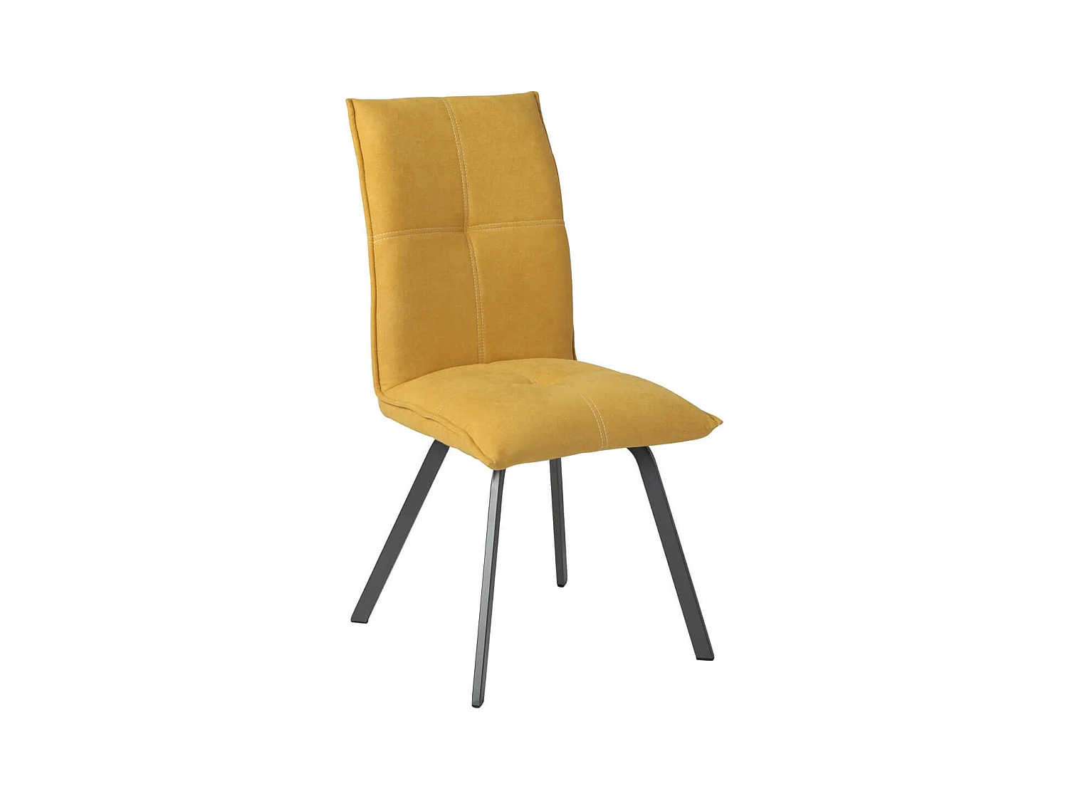 BISPO - Lot de 4 Chaises Tissu Coloris Jaune