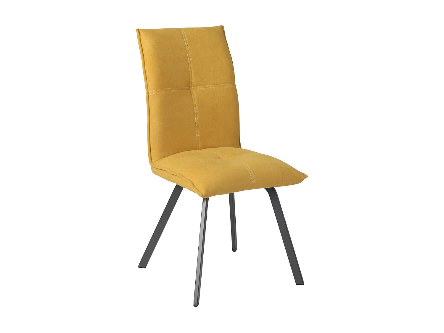 BISPO - Lot de 4 Chaises Tissu Coloris Jaune