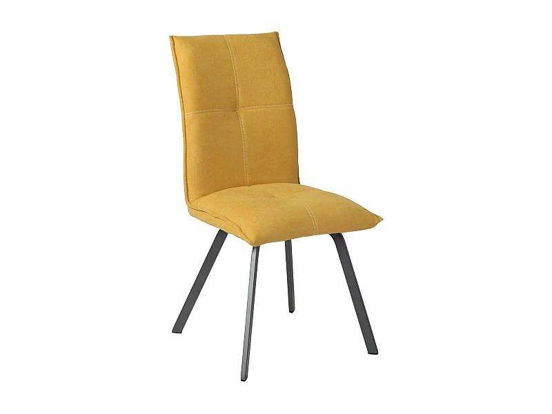 BISPO - Lot de 4 Chaises Tissu Coloris Jaune