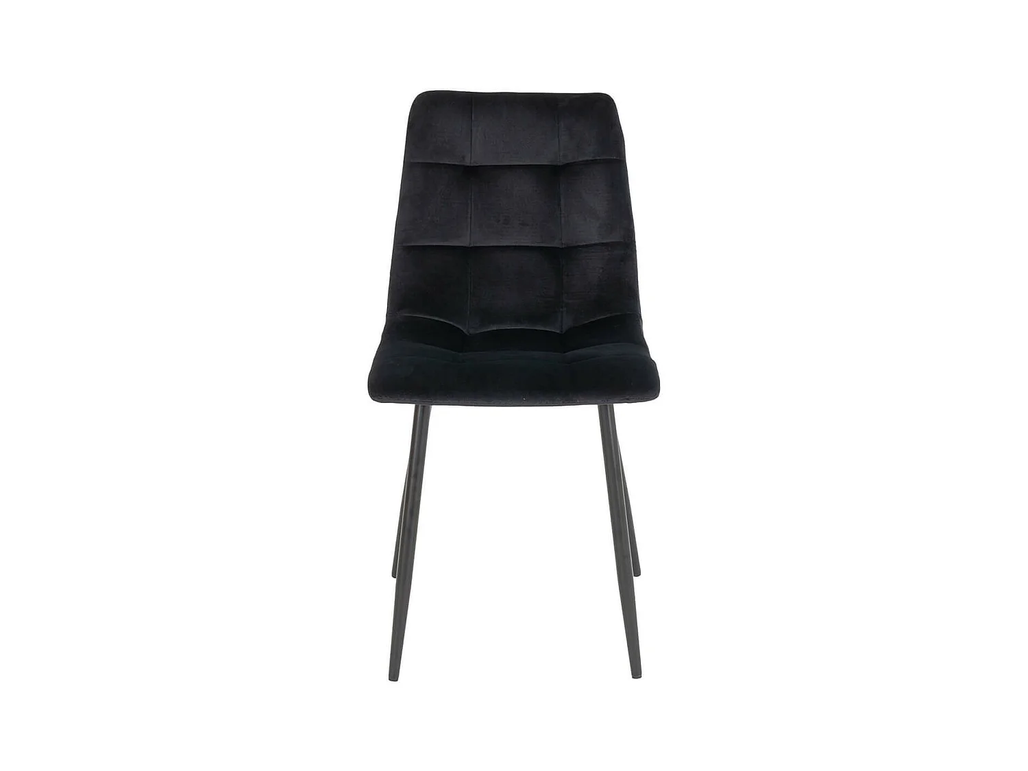 STRIB - Lot de 6 Chaises Velours Noir et Piétement Acier