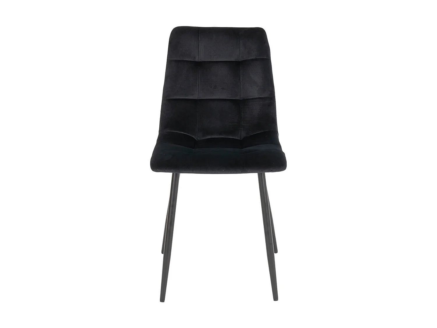STRIB - Lot de 6 Chaises Velours Noir et Piétement Acier
