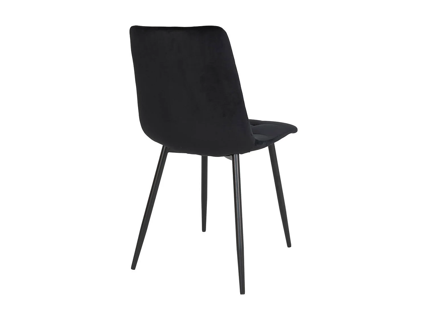STRIB - Lot de 6 Chaises Velours Noir et Piétement Acier