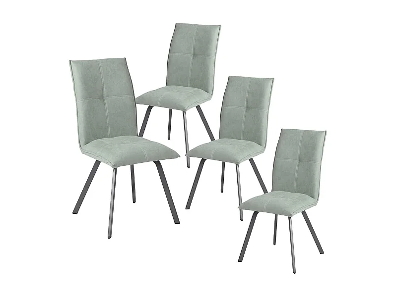 BISPO - Lot de 4 Chaises Tissu Coloris Vert d'Eau