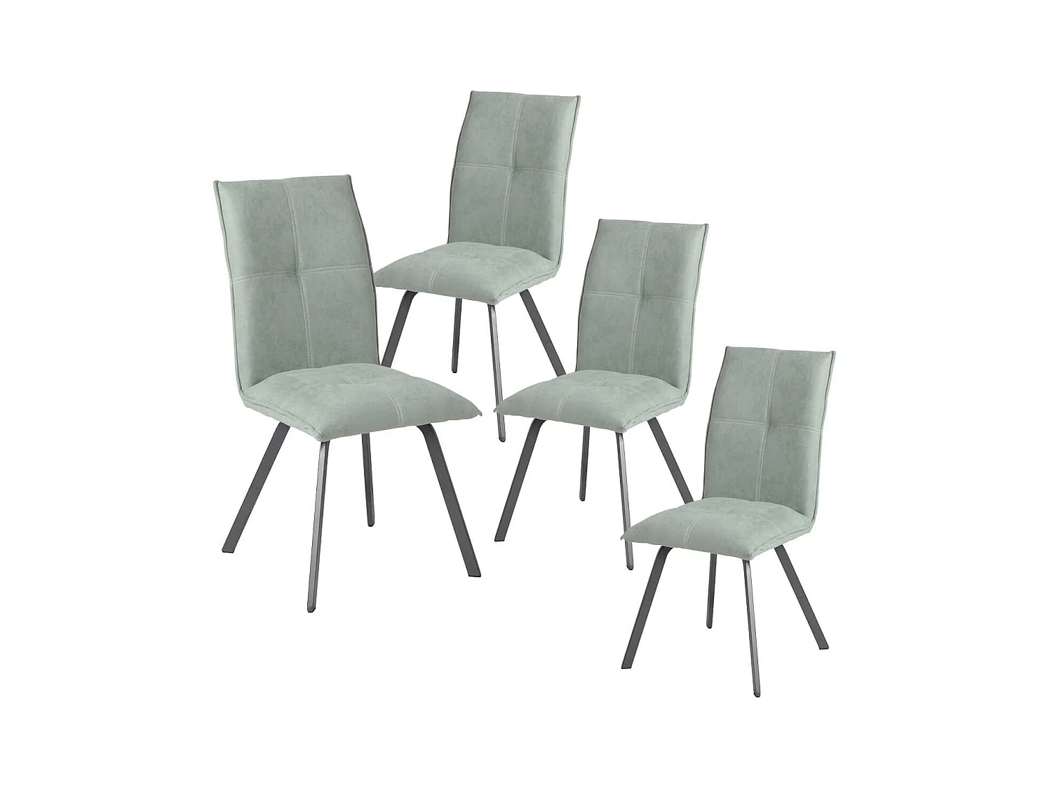 BISPO - Lot de 4 Chaises Tissu Coloris Vert d'Eau