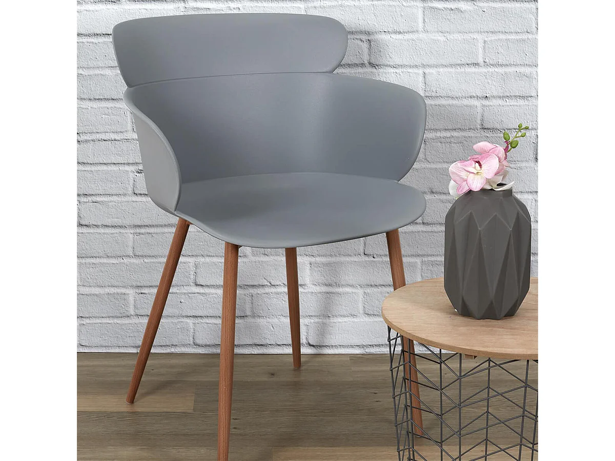 MALYA - Lot de 2 Fauteuils Scandinaves Gris