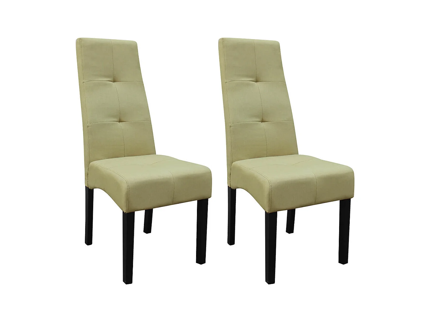 DALLAS - Lot de 2 Chaises Vert Clair Capitonnées
