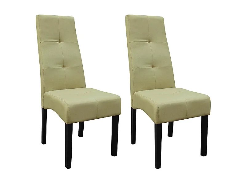 DALLAS - Lot de 2 Chaises Vert Clair Capitonnées