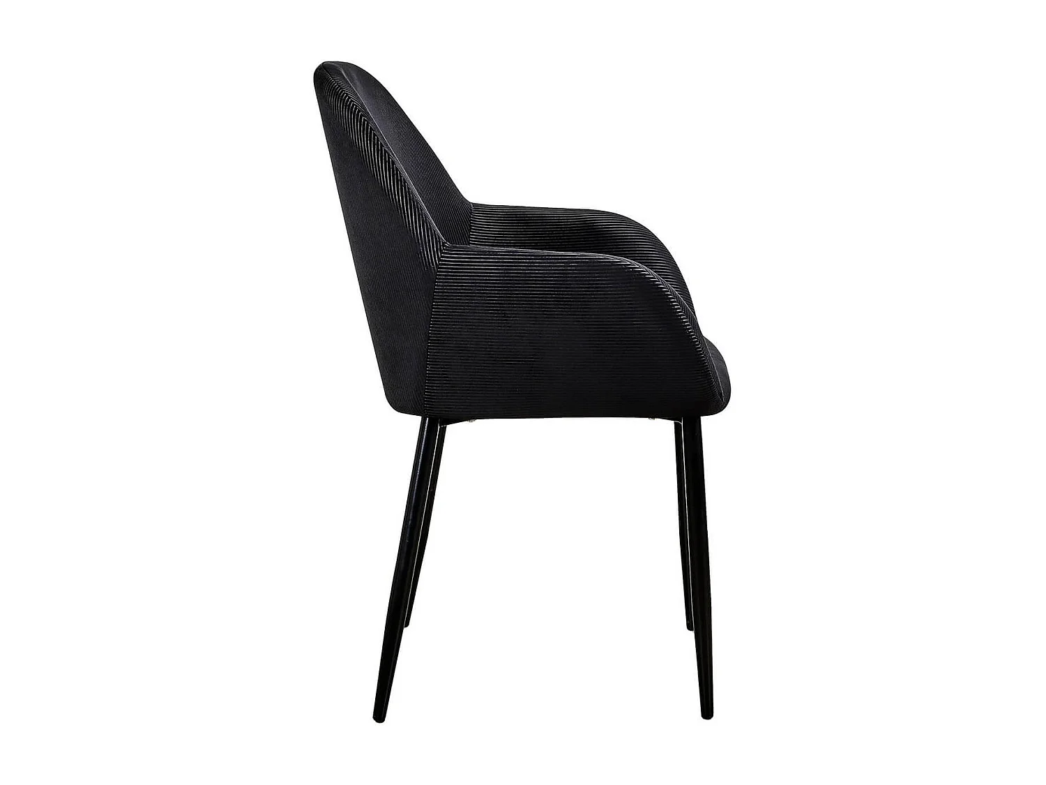 ALESSIA - Lot de 2 Fauteuils Velours Côtelé Noir