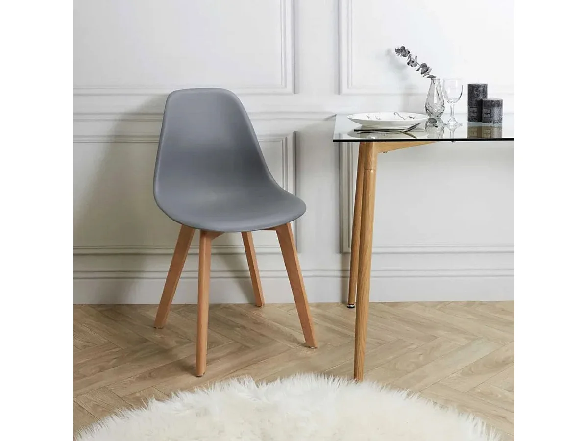 MELYA - Lot de 6 Chaises Scandinaves Grises