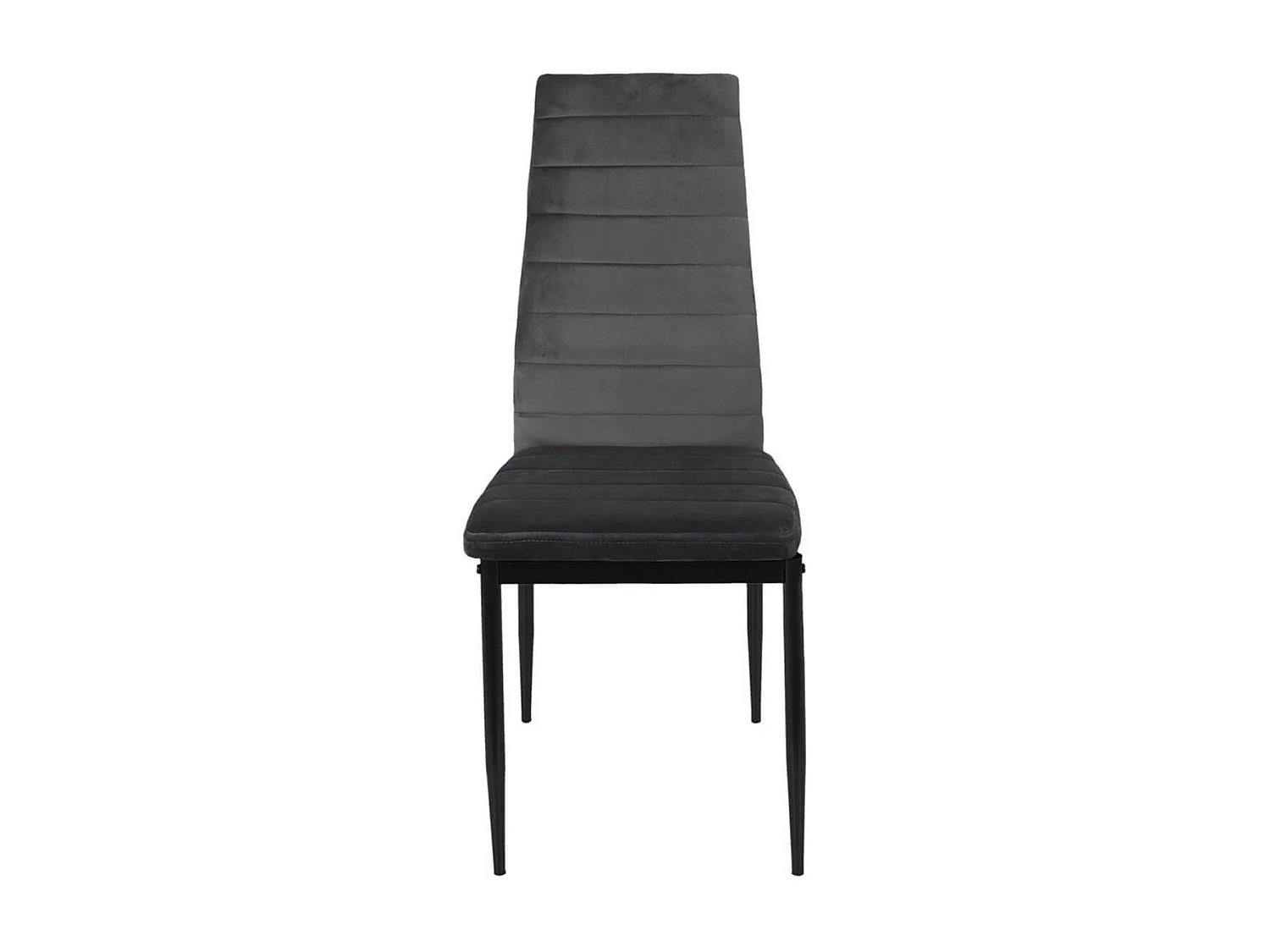 SIRILA - Chaise Matelassée Velours Gris Foncé