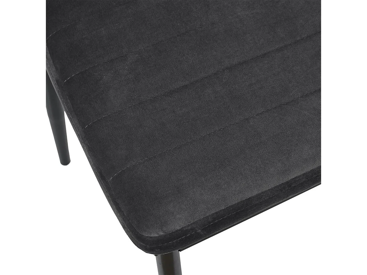 SIRILA - Chaise Matelassée Velours Gris Foncé