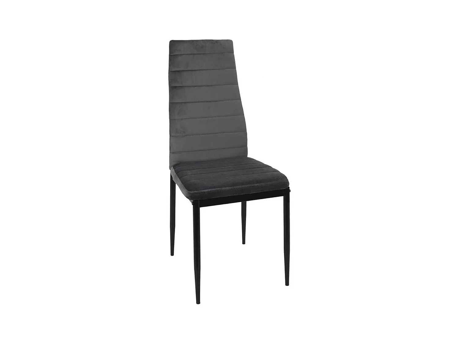 SIRILA - Chaise Matelassée Velours Gris Foncé