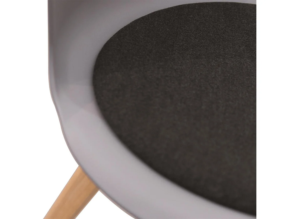 ENAEL - Lot de 2 Chaises Grises avec Assise Noire