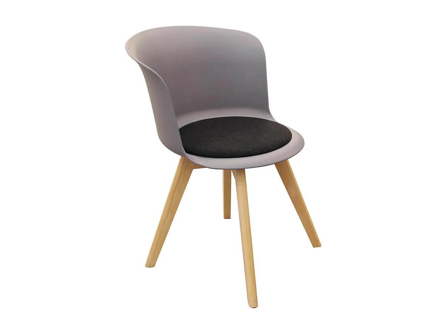 ENAEL - Lot de 2 Chaises Grises avec Assise Noire