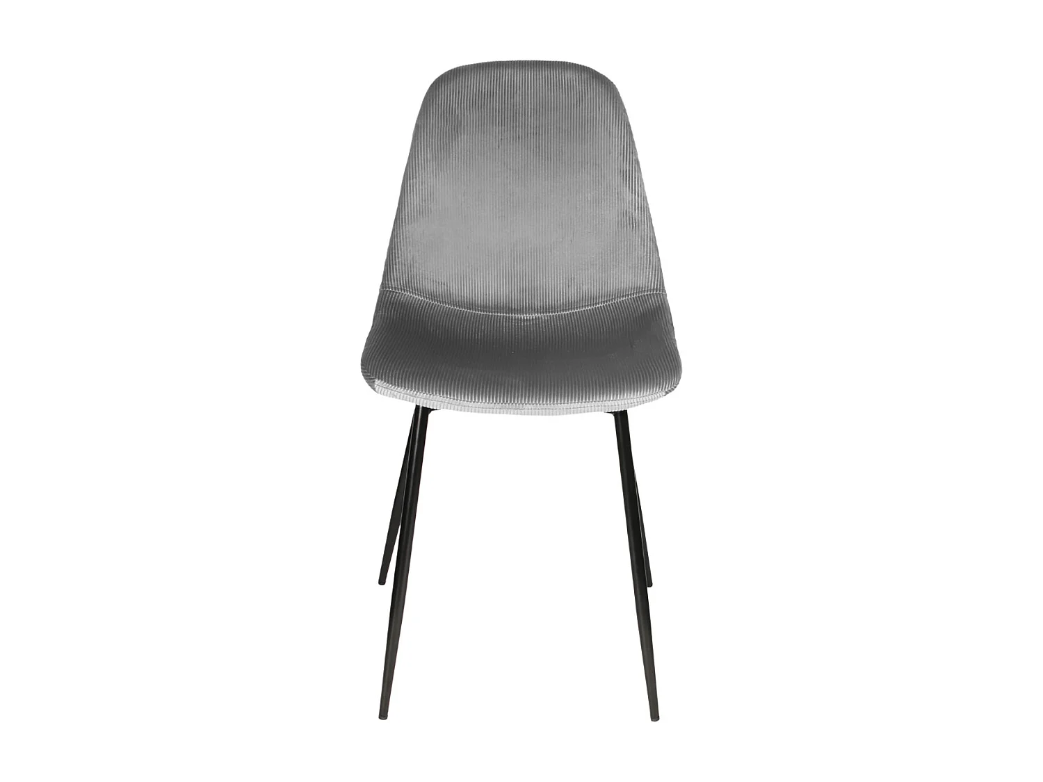 ALESSIA - Lot de 2 Chaises Velours Côtelé Gris Foncé