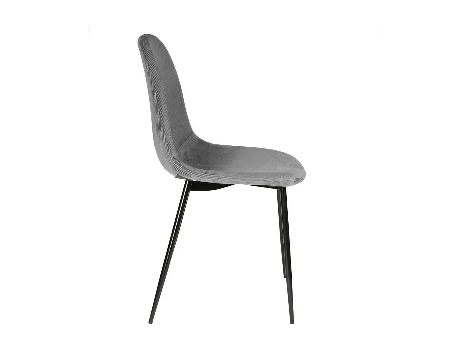 ALESSIA - Lot de 2 Chaises Velours Côtelé Gris Foncé