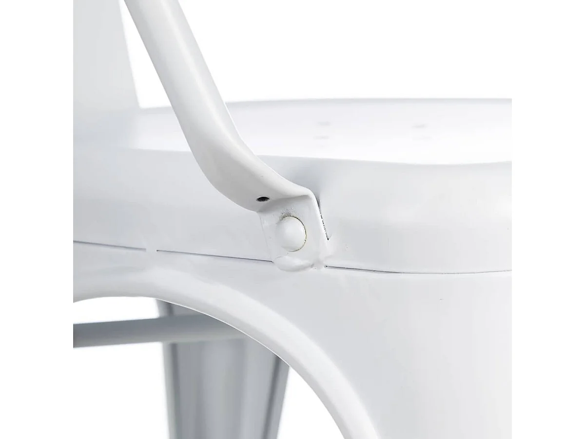 LUCY - Lot de 4 Chaises Métalliques Blanches