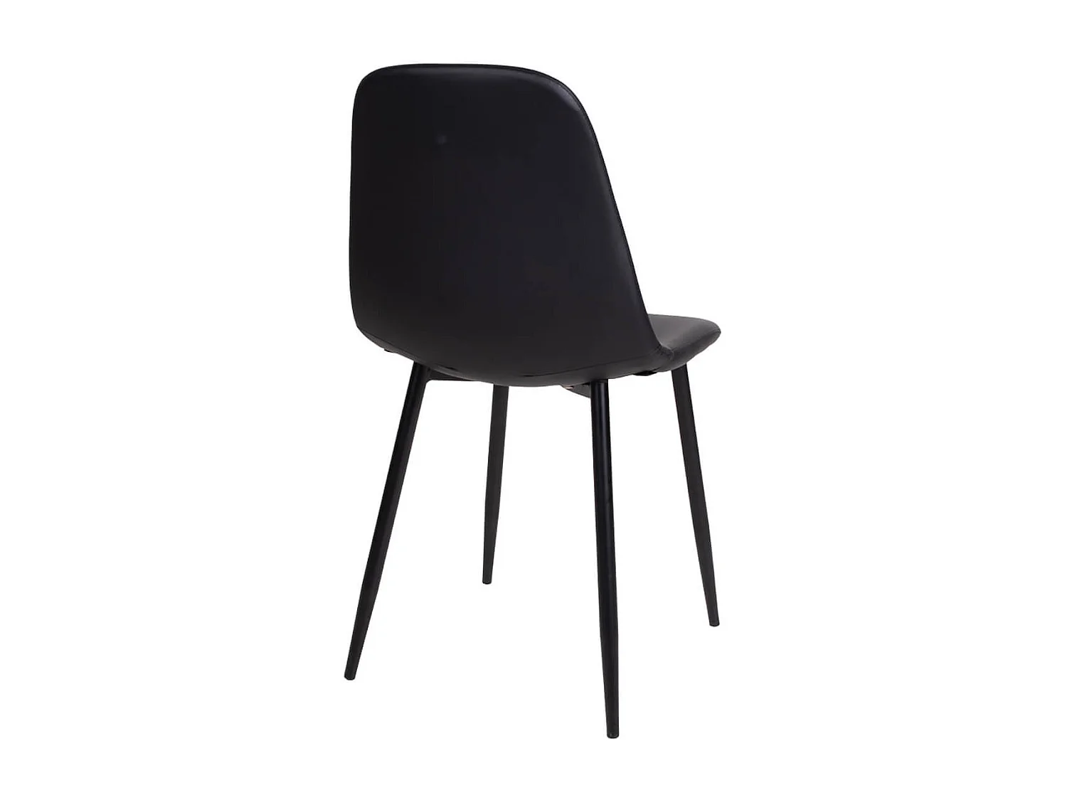 DYVIK - Lot de 2 Chaises Simili Noir et Piétement Acier Noir