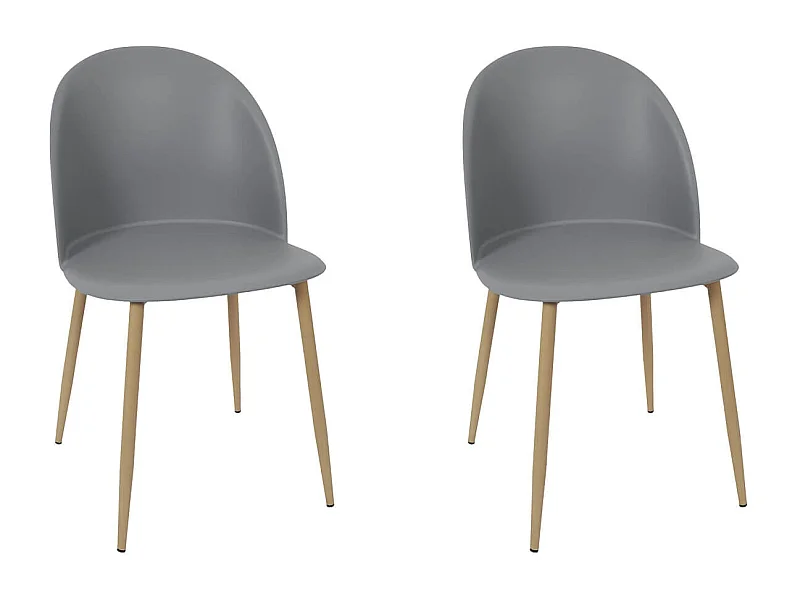 MADDY - Lot de 2 Chaises Scandinaves Grises