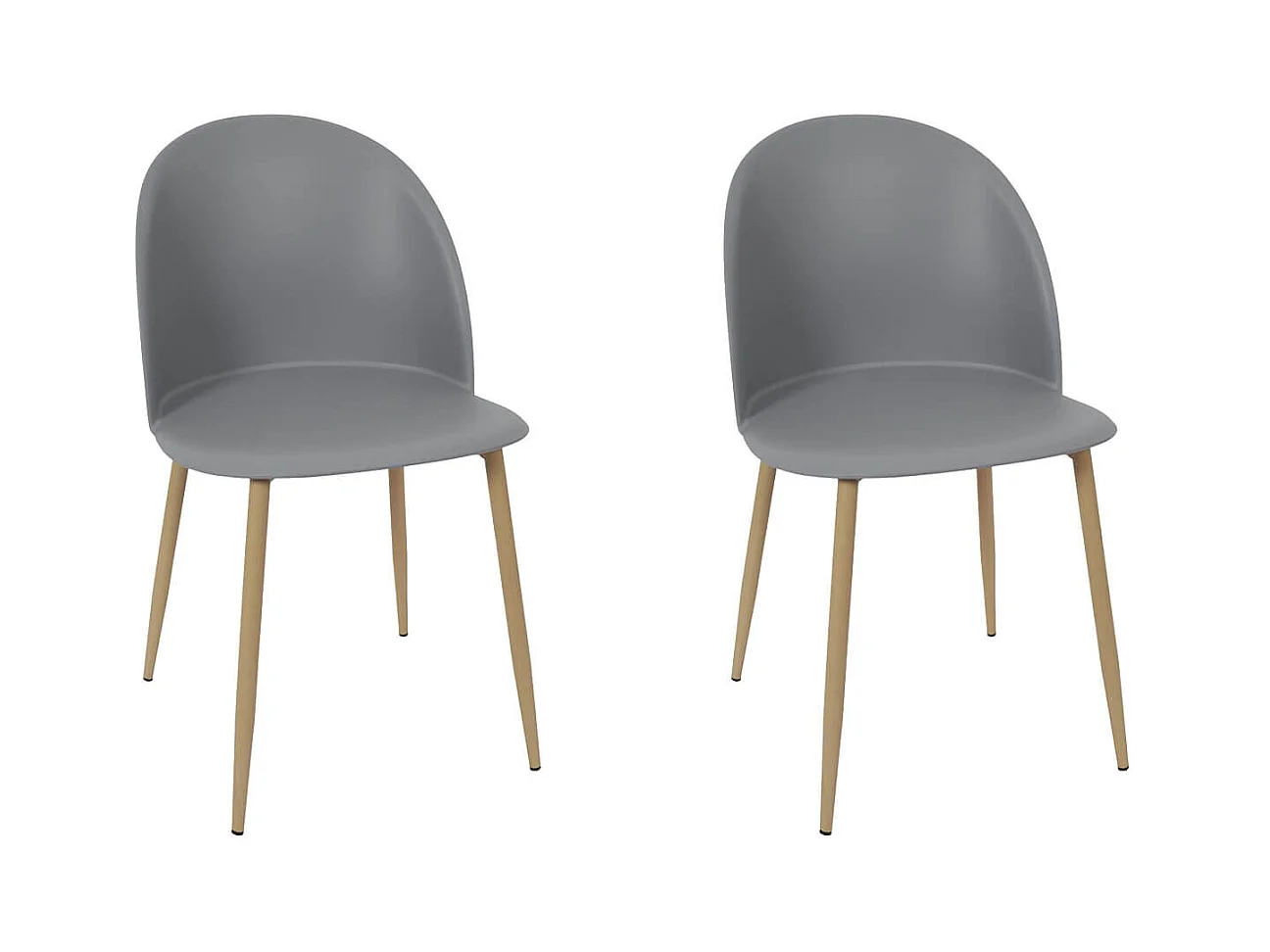 MADDY - Lot de 2 Chaises Scandinaves Grises