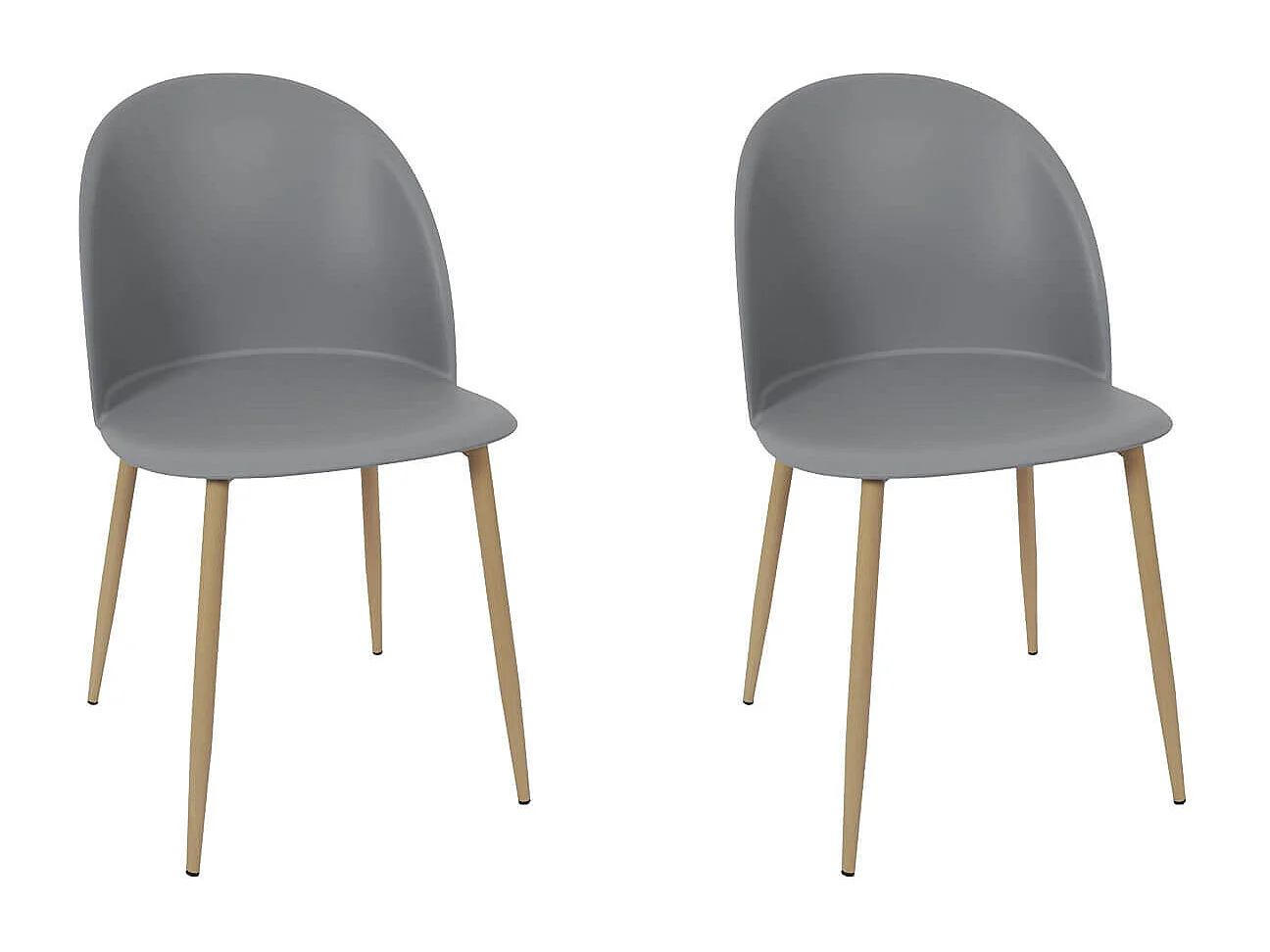 MADDY - Lot de 2 Chaises Scandinaves Grises