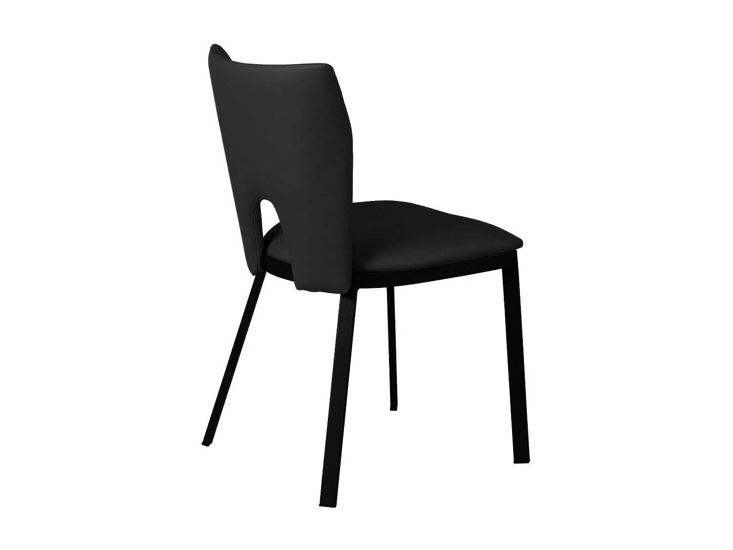 CATALIA - Lot de 2 Chaises Noires Métal et Simili