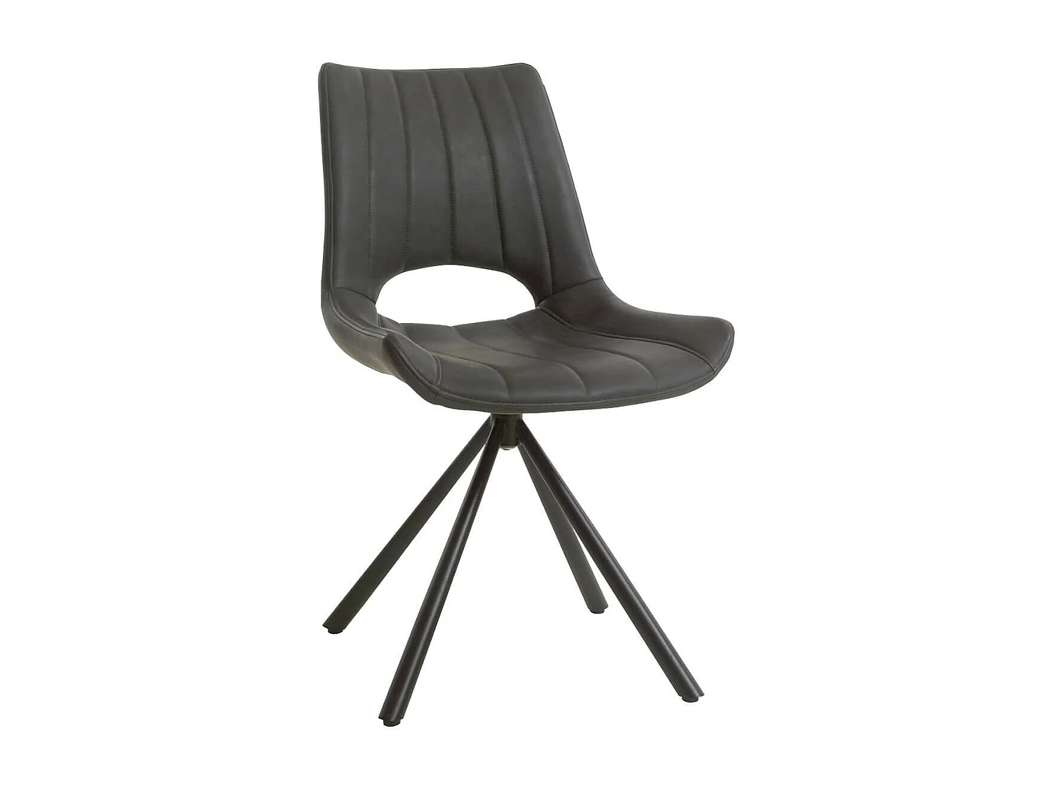 FERRA - Lot de 6 Chaises Pivotantes Simili Anthracite