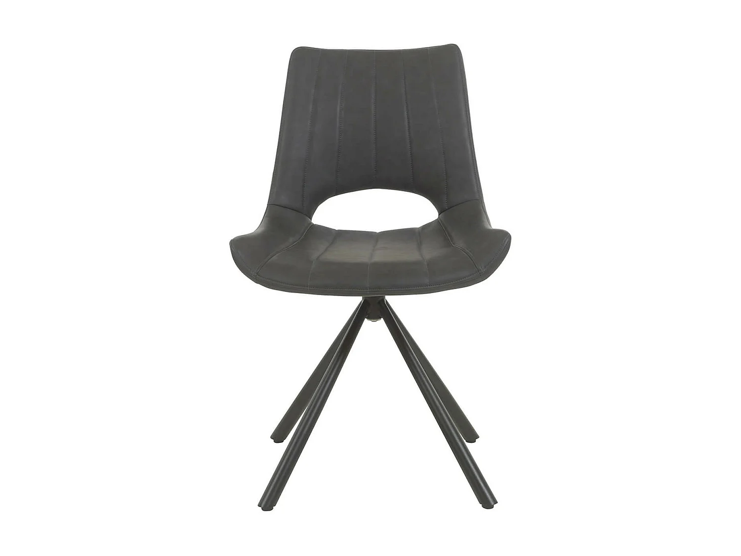 FERRA - Lot de 6 Chaises Pivotantes Simili Anthracite