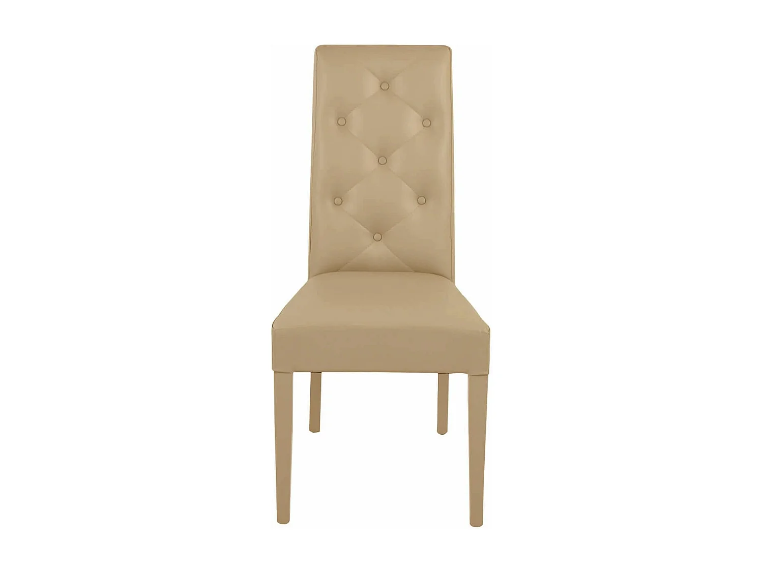 TREVI - Lot de 2 Chaises Simili Taupe et Pieds Laqués