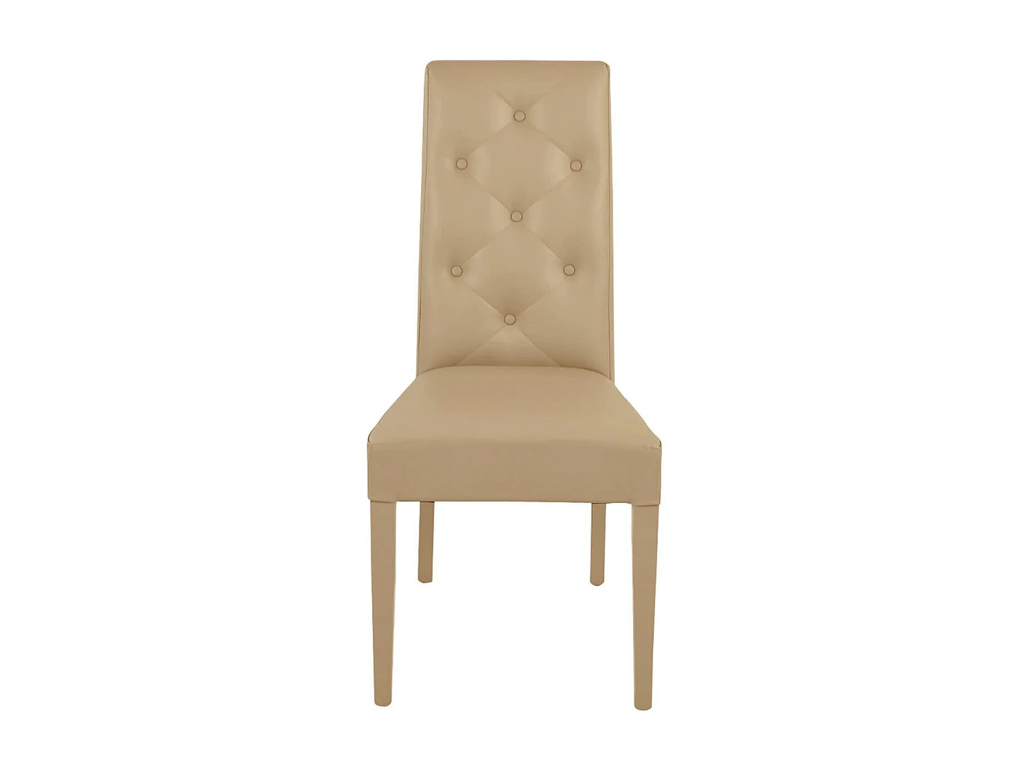 TREVI - Lot de 2 Chaises Simili Taupe et Pieds Laqués