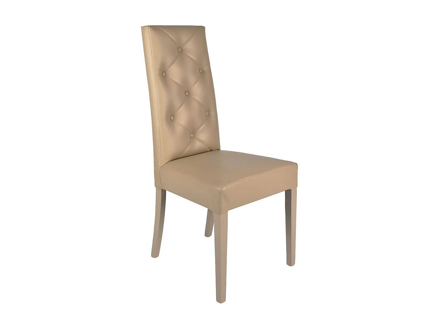 TREVI - Lot de 2 Chaises Simili Taupe et Pieds Laqués