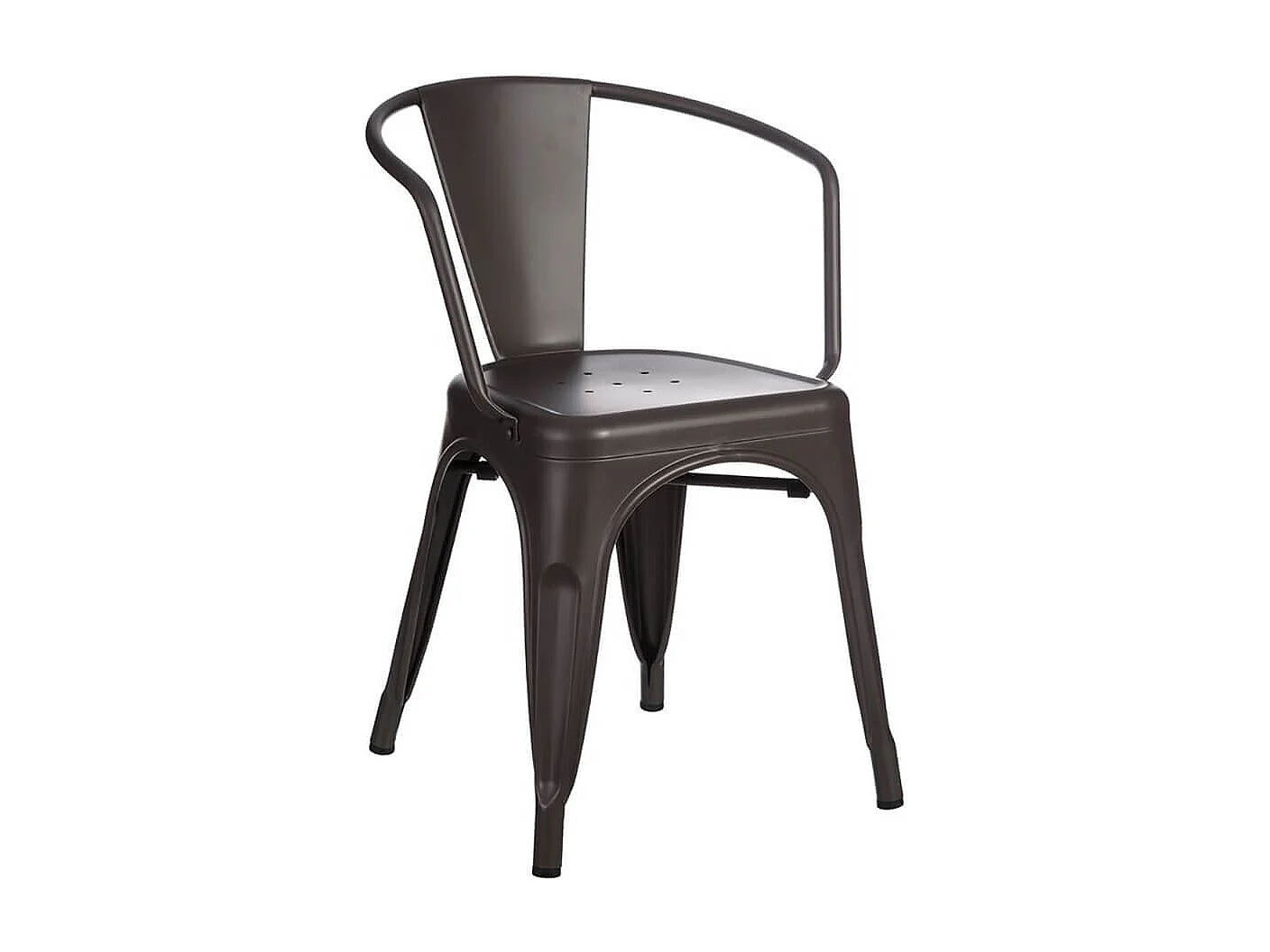 LUCY - Lot de 4 Chaises Métalliques Gris Anthracite