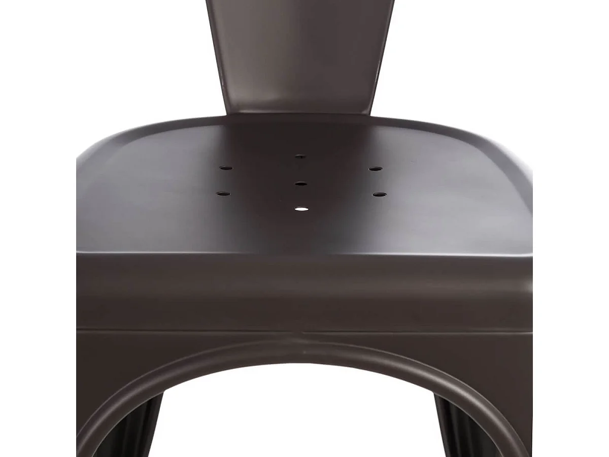 LUCY - Lot de 4 Chaises Métalliques Gris Anthracite