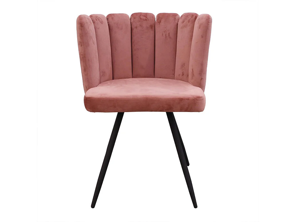 CHARLOTTE - Lot de 2 Chaises Velours Rose