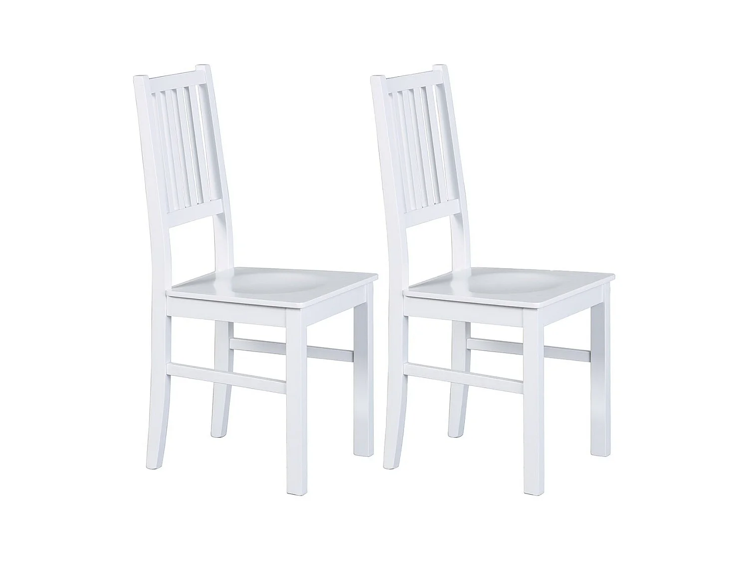 LUCAIN - Lot de 2 Chaises en Bois Massif Blanc