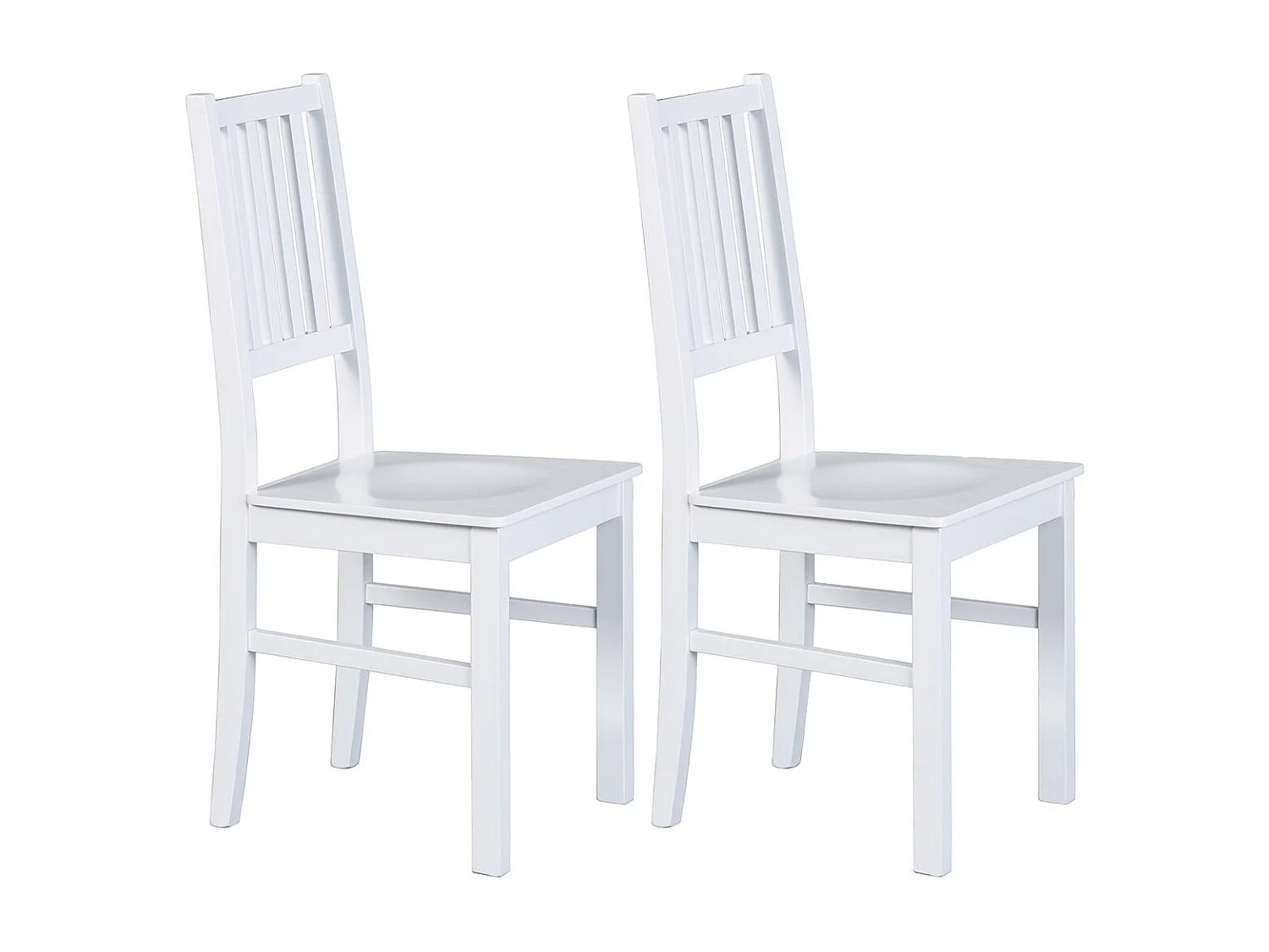 LUCAIN - Lot de 2 Chaises en Bois Massif Blanc