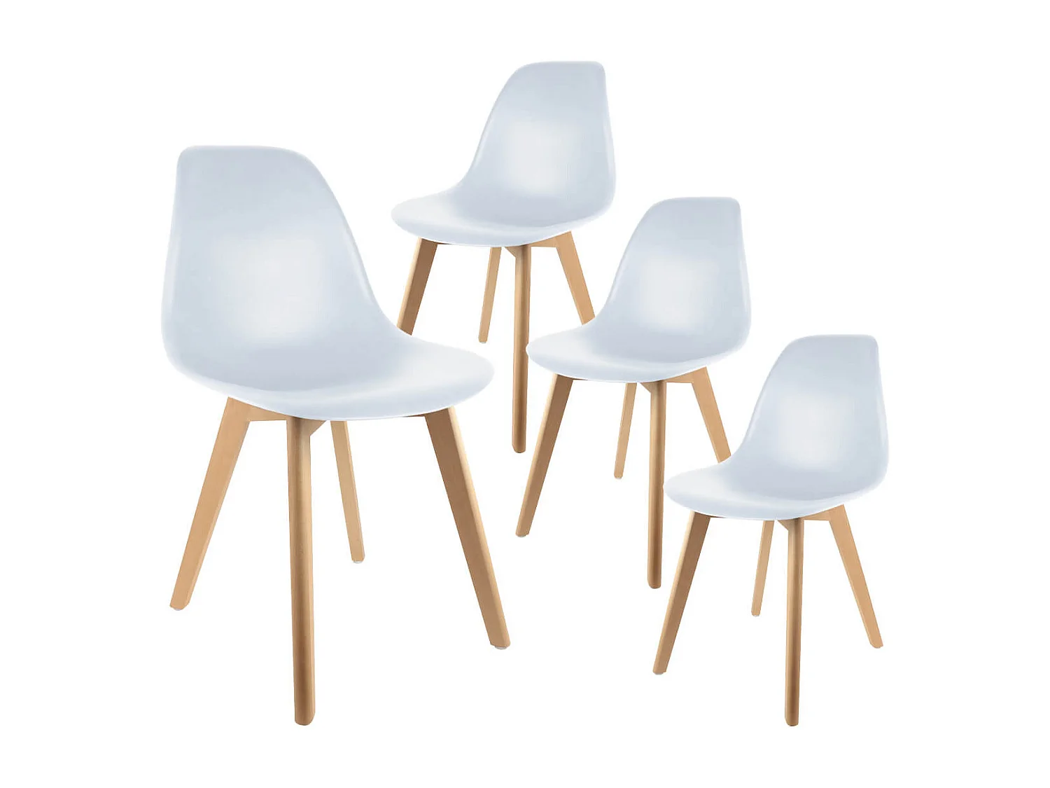 MELYA - Lot de 4 Chaises Scandinaves Blanches