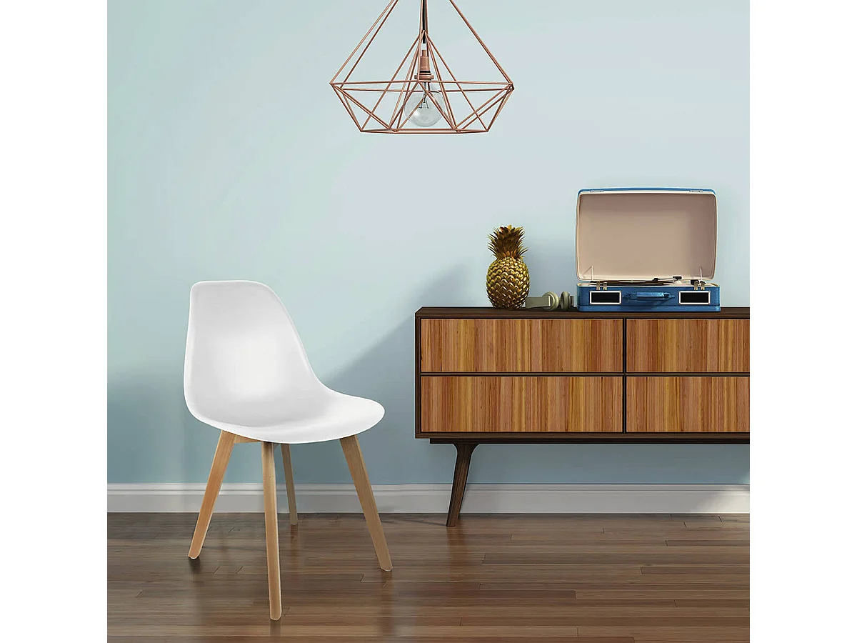 MELYA - Lot de 4 Chaises Scandinaves Blanches