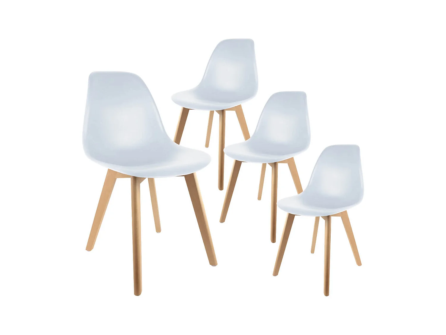MELYA - Lot de 4 Chaises Scandinaves Blanches