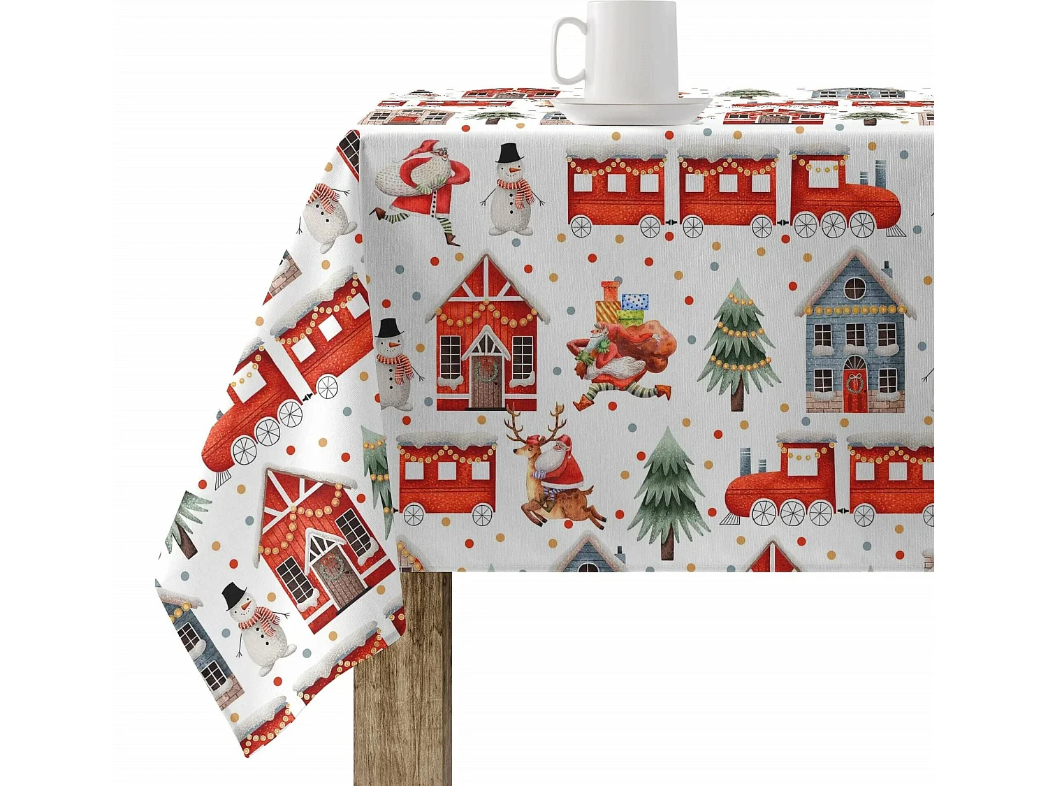 Mantel resinado antimanchas Merry Christmas 66 250x140 cm