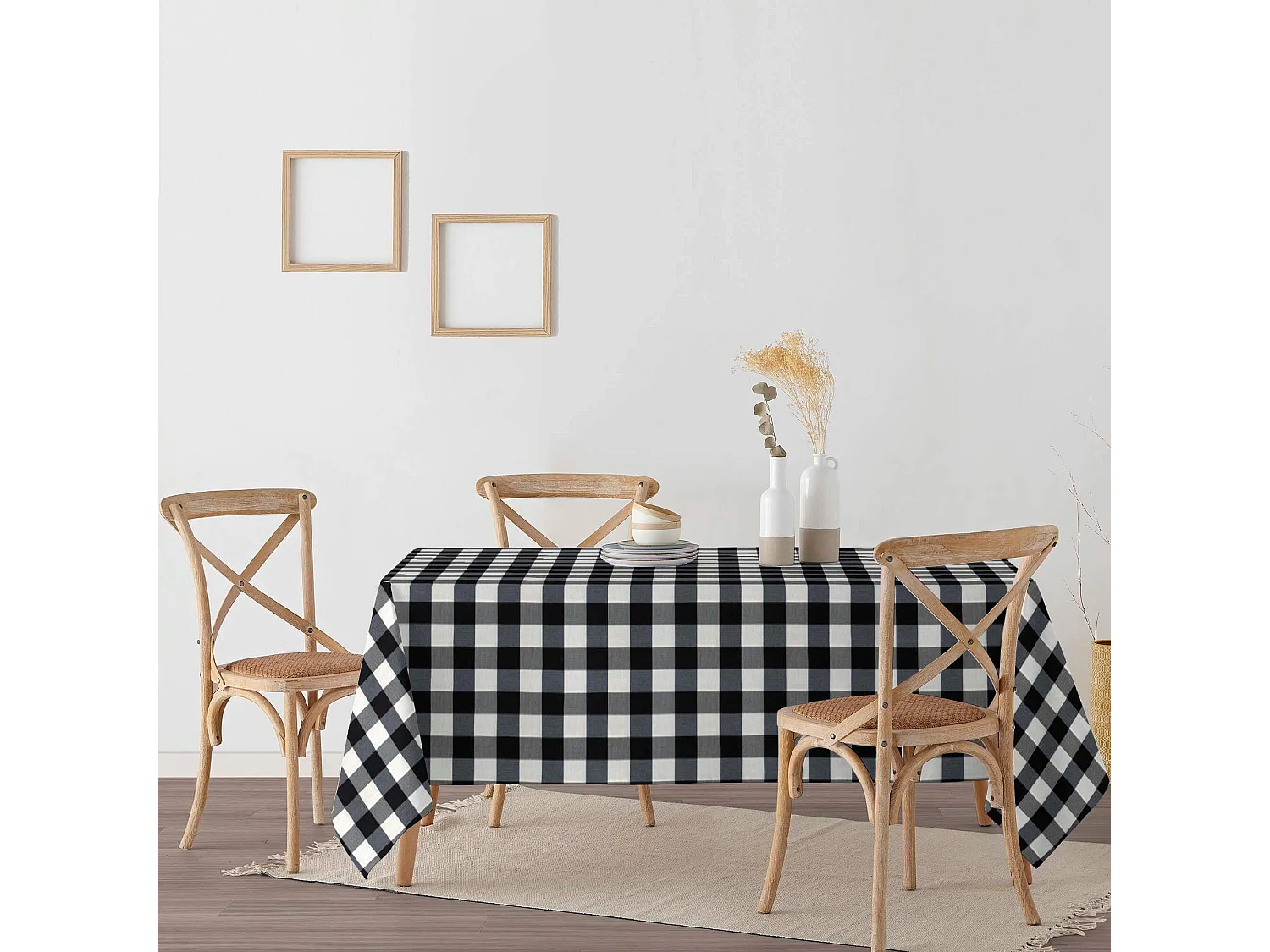 Mantel resinado antimanchas Cuadros 550-319 - 155x155 cm