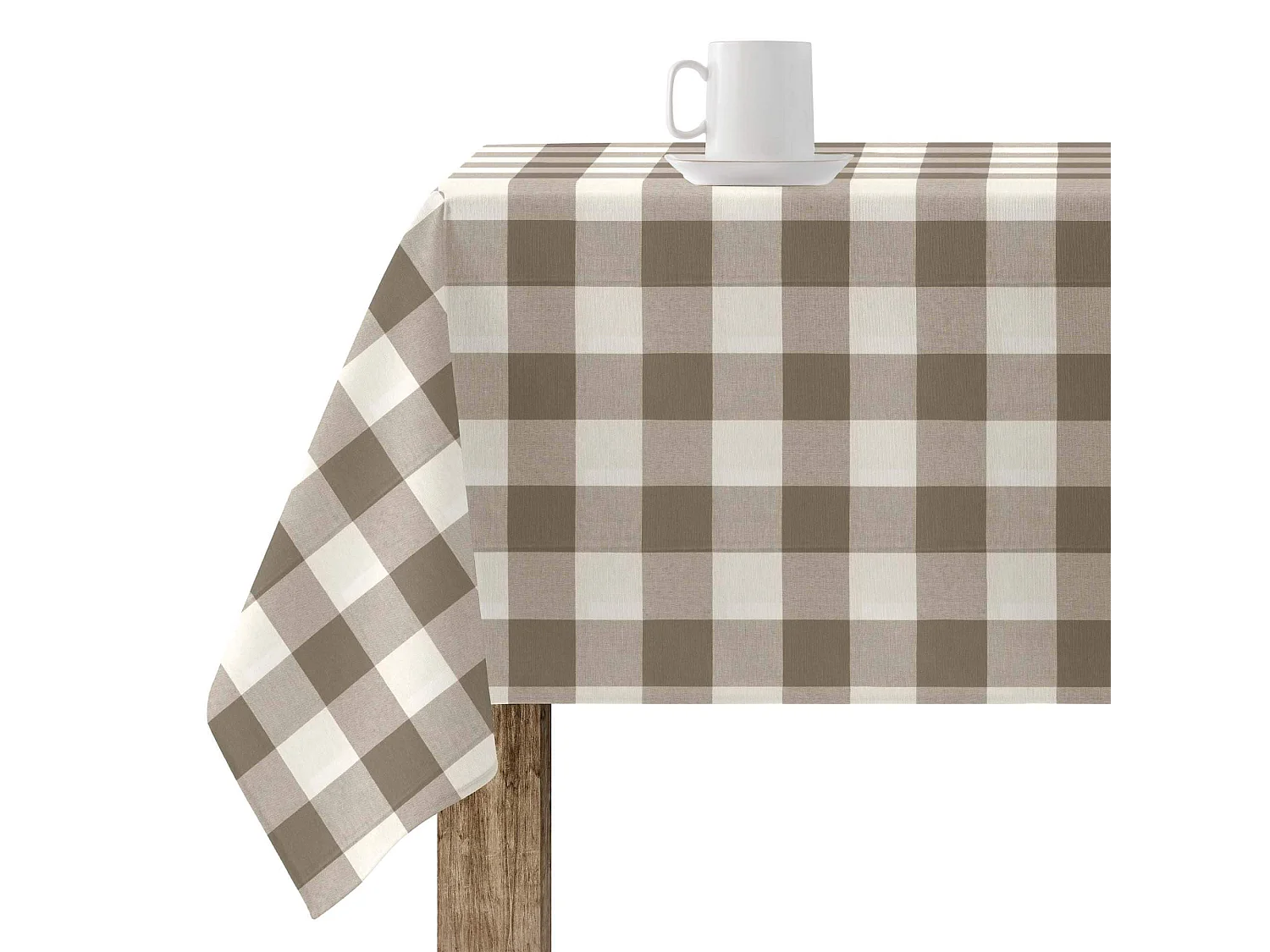 Mantel resinado antimanchas Cuadros 550-04 - 155x155 cm