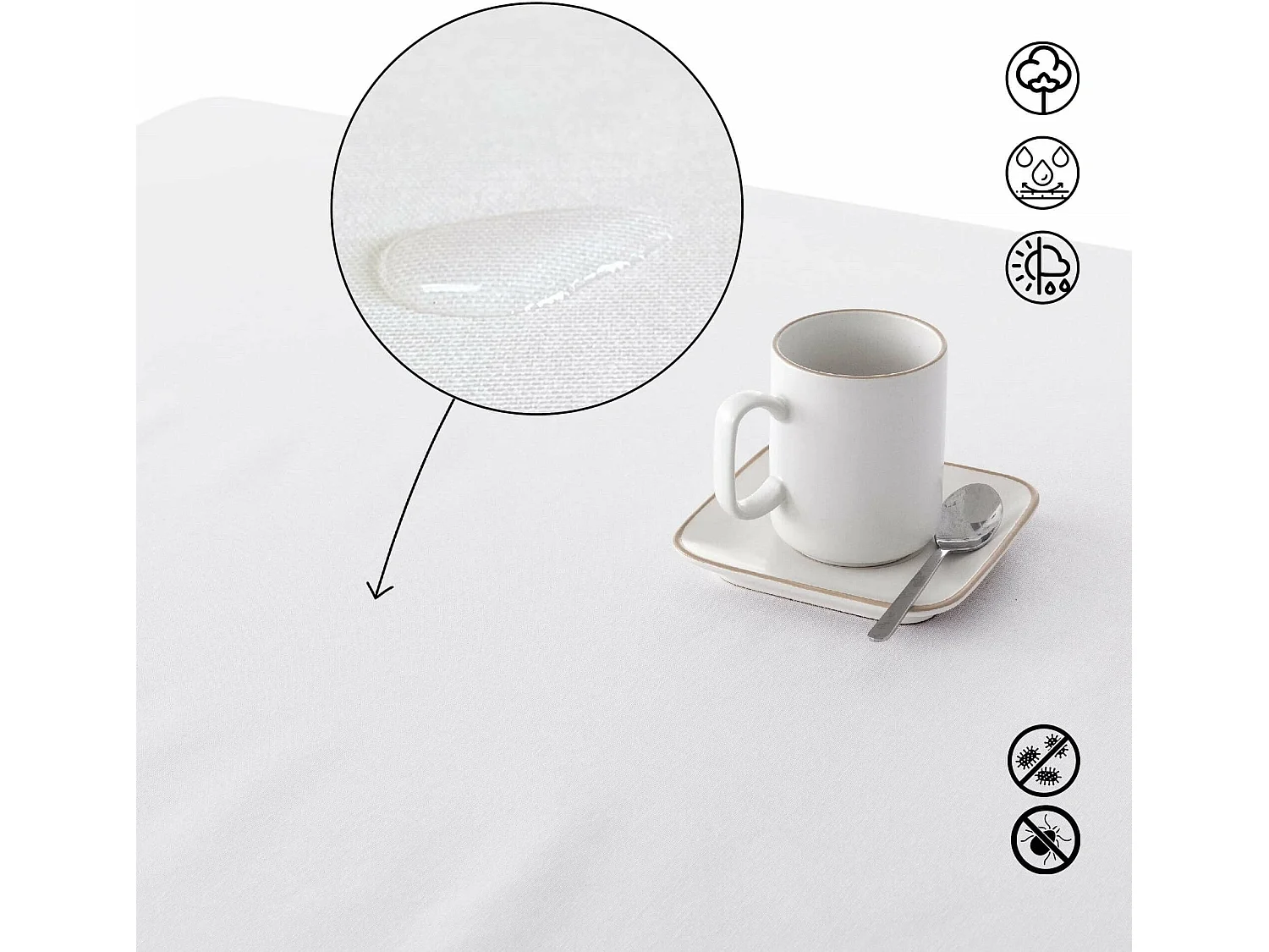Nappe ronde enduite anti-taches Blanc Christmas 1 diamètre 100 cm