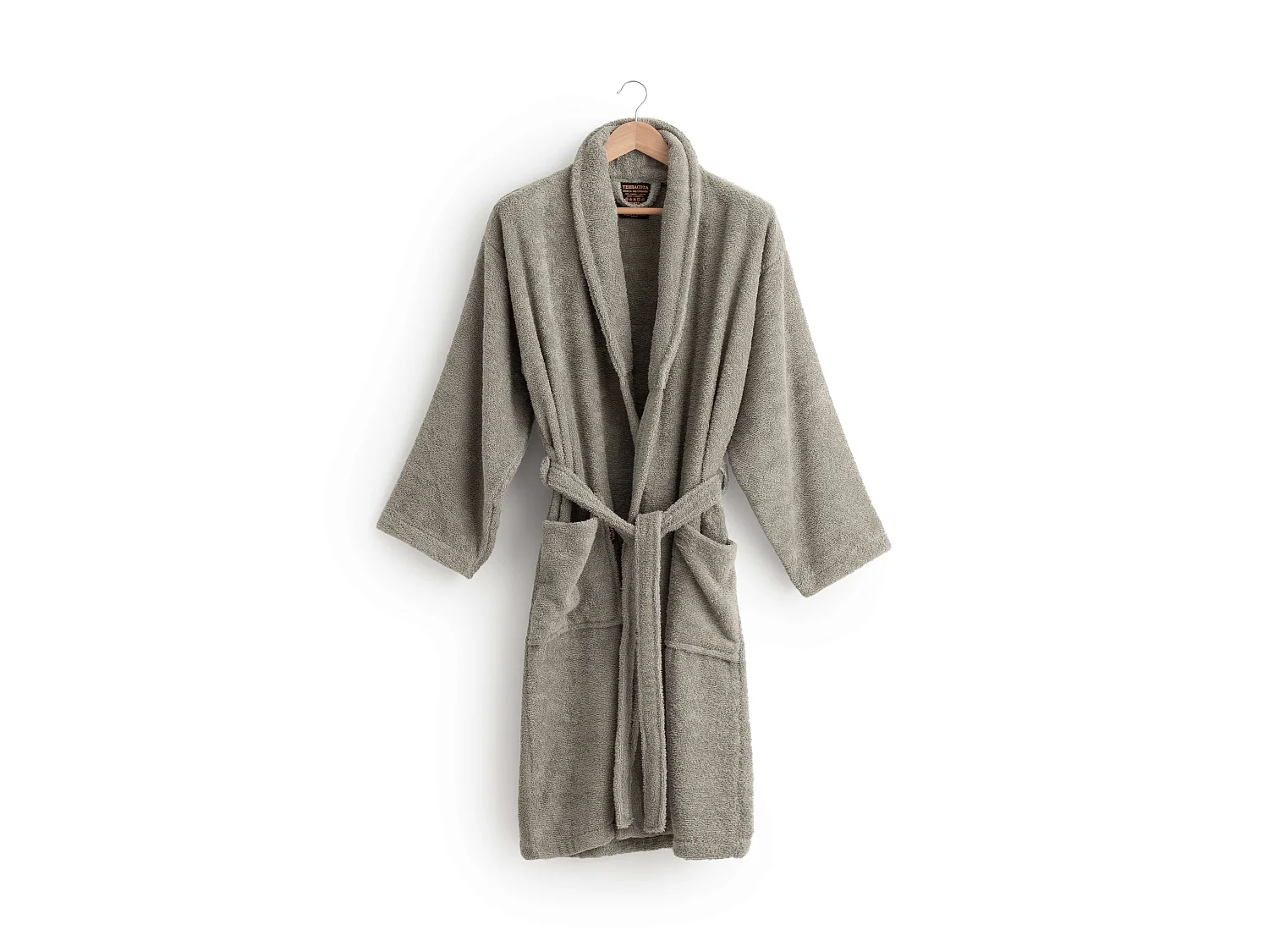 Peignoir 100 % coton peigné 650 g Vert armée - XS/S