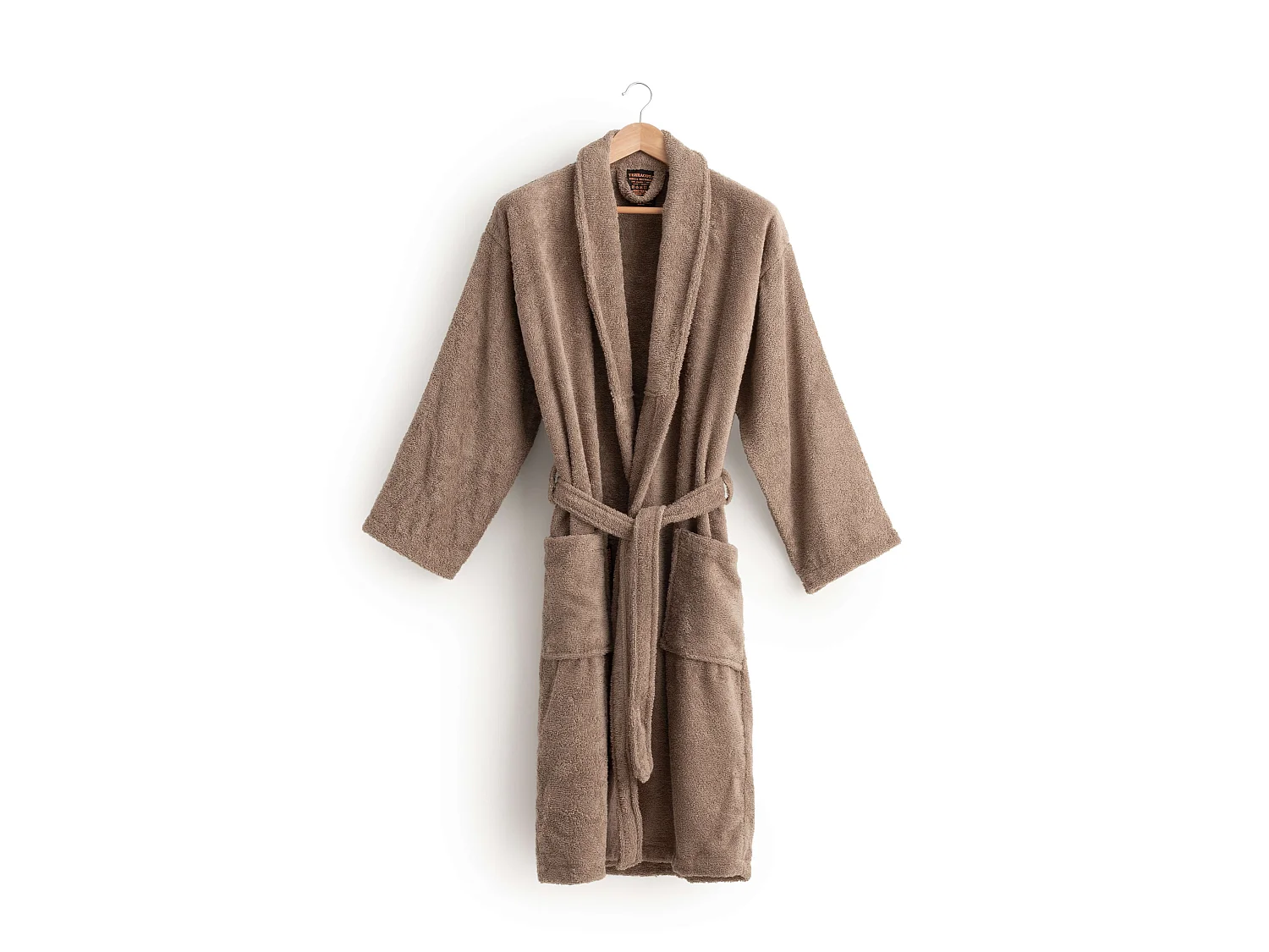 Albornoz 100% algodÃ³n peinado 650 gr. Taupe - M/L